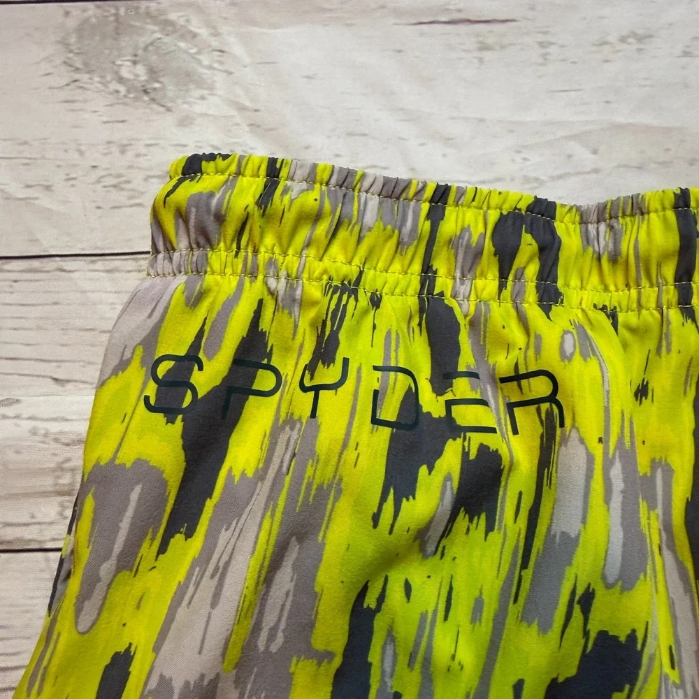 SPYDER Swim Shorts Suit Trunks Black Yellow Geometric Boys Size‎ XL Men's Size S